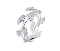 Beautiful Leaf Shaped Silver Ring NSR-4220